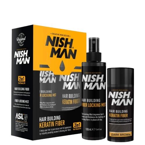 NISH MAN FIBRA CAPILAR CON SPRAY FIJADOR